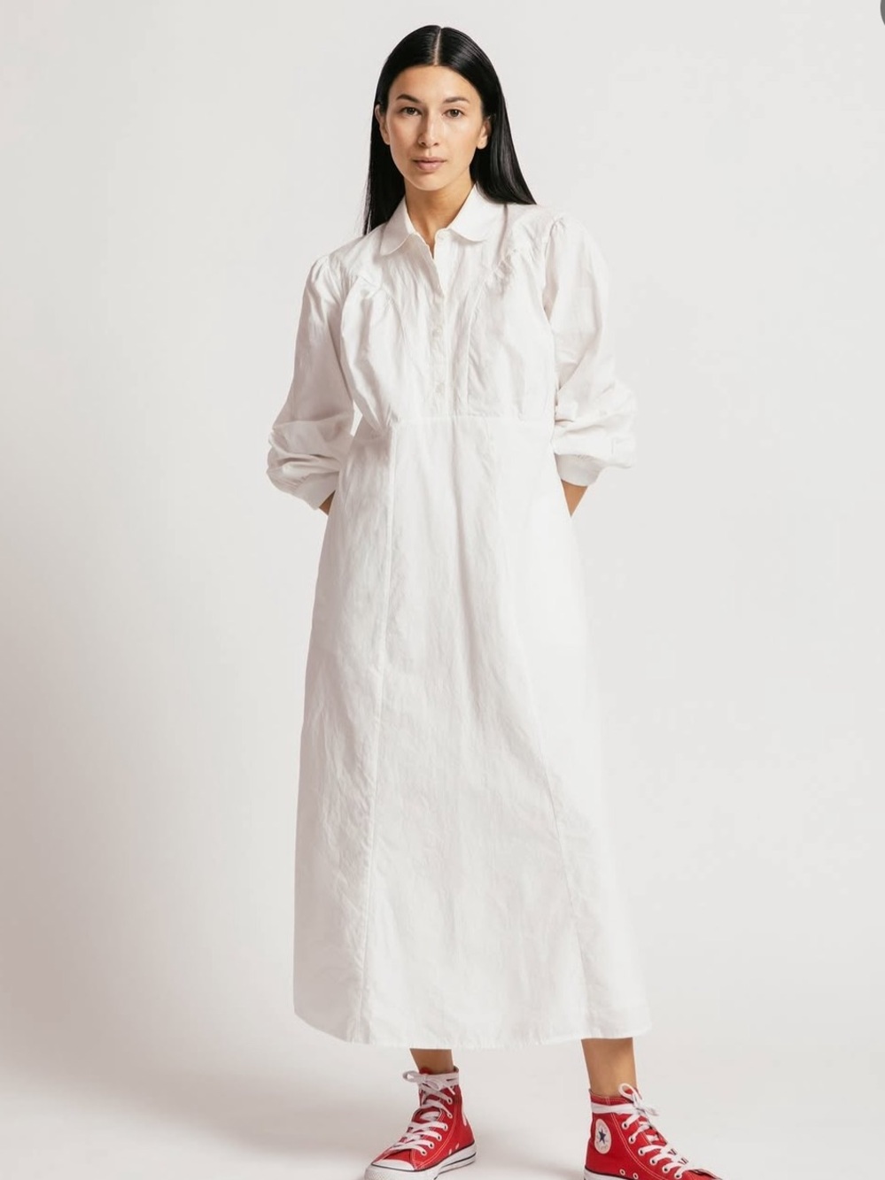 State of Undress Shirley Cotton Poplin Maxi Dress White S